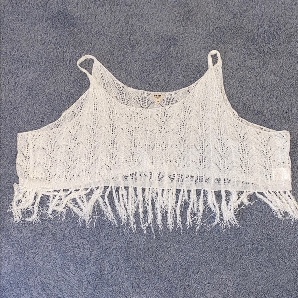 Crotchet flowy tank top with fringe